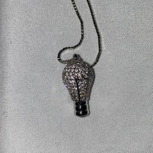 Swarovski Light Bulb necklace - silver